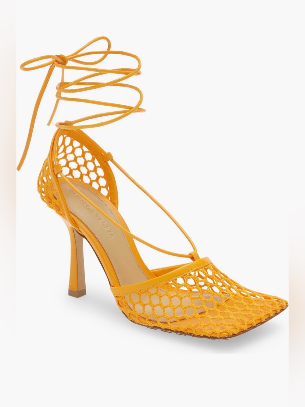 Bottega Veneta Stretch Sandal (6US / 36EU; Tangerine)